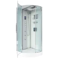 AcquaVapore D37-20L1 Komplettdusche 100 x 100 cm rechts weiß Sicherheitsglas Duschwanne