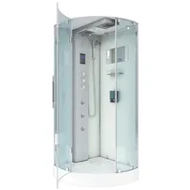 AcquaVapore D37-20L1 Komplettdusche 100 x 100 cm rechts weiß Sicherheitsglas Duschwanne
