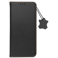 Smart Pro Echt Buchtasche Leder Tasche Lederbuch Hülle Cover Case Handy-Hülle Handytasche Samsung Galaxy S21 FE Schwarz
