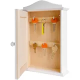 Creative Deco Schlüsselkasten Holz mit 6 Haken| Weiß | 20 x 6 x 29,5 cm | Schlüsselschrank Schlüsselbrett | Schlüsselhaken Box Perfekt für Aufbewahrung, Decoupage & Dekoration