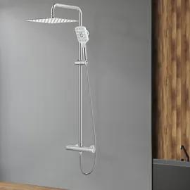Rainsworth Duschsystem mit Thermostat Chrom Silber 30 * 30cm