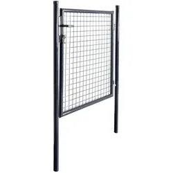 vidaXL Mesh-Gartentor Verzinkter Stahl Grau : Größe - 85,5x100 cm