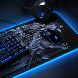 Titanwolf RGB Gaming Mauspad, Mousepad XL 800 x 300mm verbessert Präzision & Geschwindigkeit, Epsilon