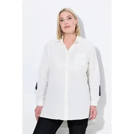 Ulla Popken Hemdbluse Longbluse Weiß 54/56
