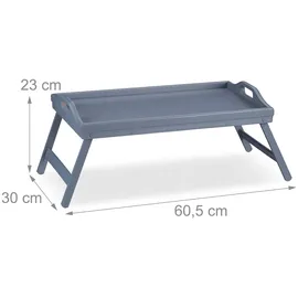 Relaxdays Betttablett grau 60,5 x 30,0 cm