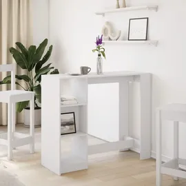 vidaXL Bartisch mit Regal 124 x 46 x 103,5 cm Weiß