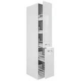 Flex-Well Apothekerschrank Hochglanz 30 x 200 x 57 cm Weiß