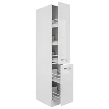 Flex-Well Apothekerschrank Hochglanz 30 x 200 x 57 cm Weiß