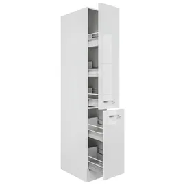 Flex-Well Apothekerschrank Hochglanz 30 x 200 x 57 cm Weiß