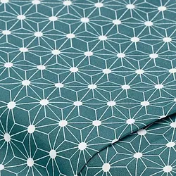 Beschichteter Baumwollstoff "Grafisches Design", petrol/weiß