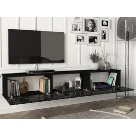 vente-unique Vikila TV-Hängeschrank 180x29,5x29,5 cm Schwarz Holz