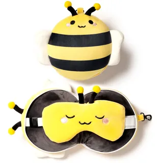 relaxeazzz Puckator Relaxeazzz Plüsch Adorabugs Biene Reisekissen & Schlafmaske