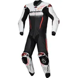 Alpinestars GP-R7 1-Teiler Motorrad Lederkombi, schwarz-weiss-rot, Größe 62 für Männer