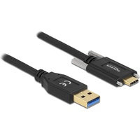 Delock SuperSpeed USB 10 Gbps (USB 3.2 Gen 2) Kabel Typ-A Stecker zu USB Type-C Stecker Schrauben seitlich, 0,5