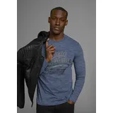 Arizona Langarmshirt in dunkelblau meliert, » Gr. XXL