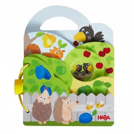 HABA 1306786001 - Holz-Babybuch Obstgarten, 5 Holzseiten
