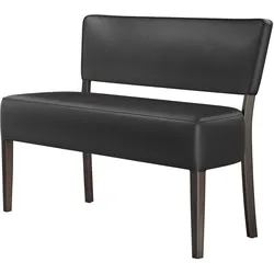 Bistro Sitzbank | Leder | Schwarz | B:H 120 x 83 cm | Gastrobank, Bistrobank, Gastro Polsterbank