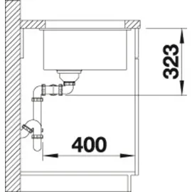 Blanco Subline 350/350-U felsgrau + Handbetätigung + InFino