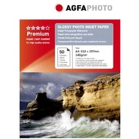 AgfaPhoto Fotopapier einseitig glänzend weiß, A4, 240g/m2, 50 Blatt (AP24050A4)