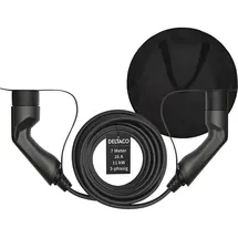deltaco EV-Ladekabel + Tasche, Typ2 auf Typ2, 16 A, 11 kW, 3-phasig 7m