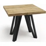 Ausziehtisch METAL quadratisch Eiche CRAFT 90x90-190 - Schwarz