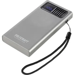 VOLTCRAFT PB PD20WLCD-10000 Powerbank 10000 mAh Fast Charge, USB PD 2.0 LiPo Grau (metallic) Statusanzeige
