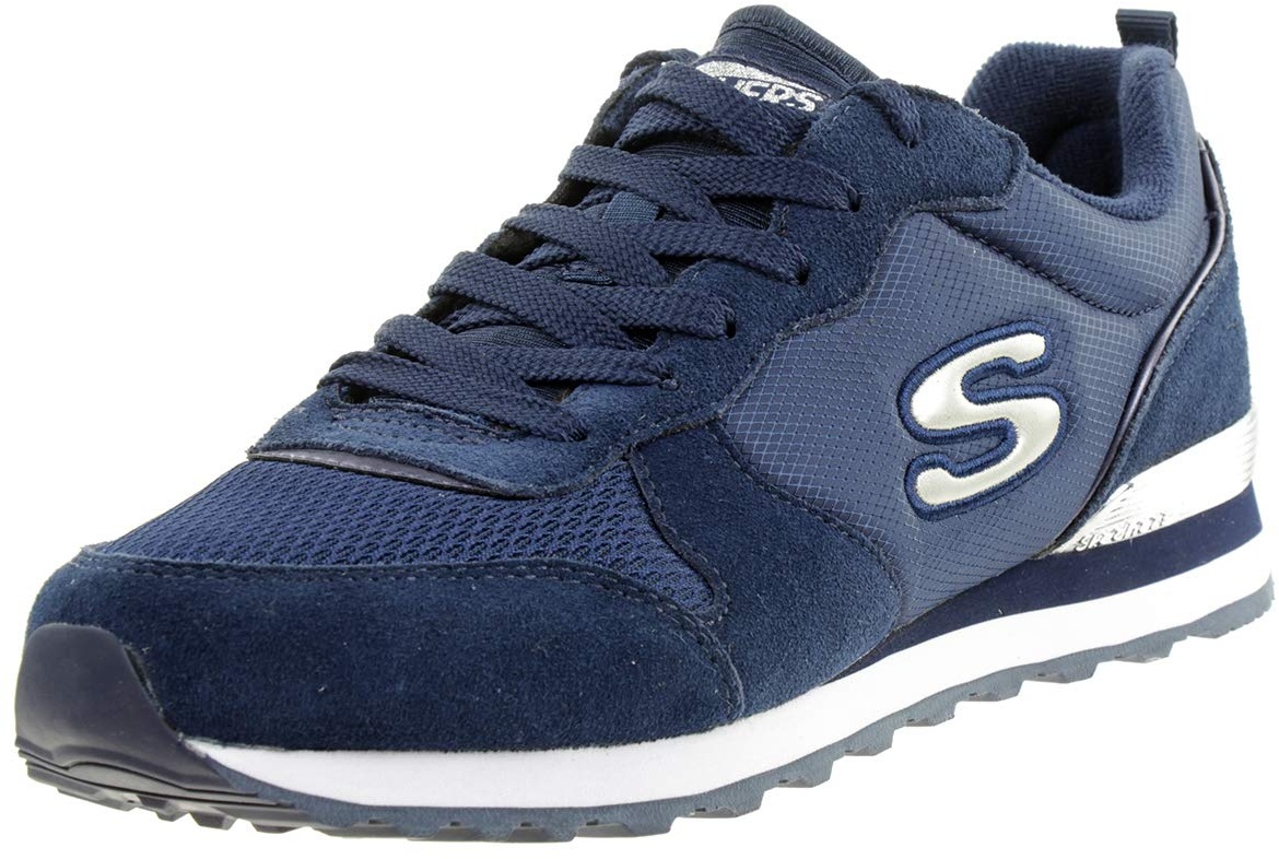 Skechers Damen Retros-og 85-goldn Gurl Sneaker, Navy Suede Mesh Nylon Silver Trim Nvy, 39 EU