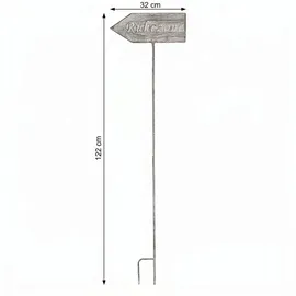 Ambiente Haus Gartenstecker Ruhezone (H) 122cm 32 x 122 cm Grau