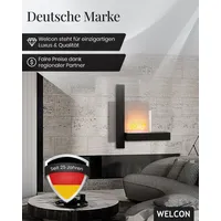 Bioethanol Kamin & Fireplace Oslo | Ethanol Wandkamin in schwarz und Edelstahl | Sicherheitsbrenner - Schwarz