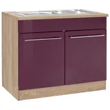 KOCHSTATION Spülenschrank »KS-Eton«, Breite 100 cm, lila