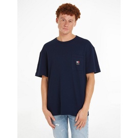 Tommy Jeans T-Shirt »TJM REG WAFFLE POCKET TEE«, mit Brusttasche, Gr. M, Dark Night Navy, , 30856053-M