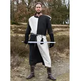 Battle Merchant Wikinger-Kostüm Mittelalter Waffenrock Eckhart, Mi-Parti, natur/schwarz S/M/L schwarz S/M/L | S, M