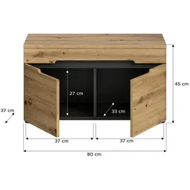 xonox.home Canu 80 x 45 x 37 cm Basaltgrau / Basaltgrau