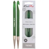 KnitPro Trendz: Häkelnadel: Afghanisch/Tunesisch: einendig: 9,00 mm, Kunststoff, Grün, 9 mm