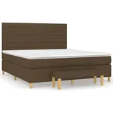 vidaXL Boxspringbett mit Matratze Dunkelbraun 160x200 cm Stoff