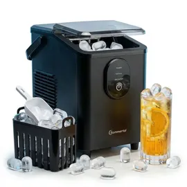 sommertal E12s Eiswürfelmaschine Eismaschine 12kg/24h Eiswürfelbereiter 0,3kg Bullet Eis in 20 Min Leise