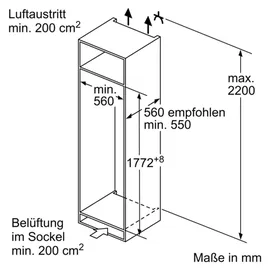 Bosch Serie 2 KIR81NSE0 Einbaukühlschrank (310 l, 1772 mm hoch)