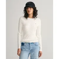 GANT Damen Strickpullover STRETCH COTTON CABLE C-NECK,