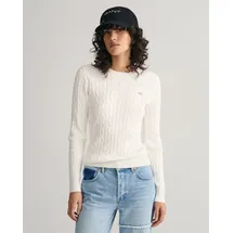 GANT Damen Strickpullover STRETCH COTTON CABLE C-NECK,