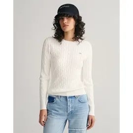 GANT Damen Strickpullover STRETCH COTTON CABLE C-NECK,