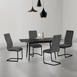 Home Affaire Essgruppe »Elbach Keramiktisch Freischwinger«, (Set, 5 tlg.), Tisch ausziehbar 120-160 cm Esszimmer Tischgruppe