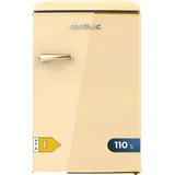 Cecotec Mini Retro Kühlschrank Bolero CoolMarket TT Origin 110 Beige E. Retro-Mini-Kühlschrank mit 110L Kapazität, Energieeffizienzklasse E, Icebox, LED-Innenbeleuchtung, verchromter Griff, Glasregale