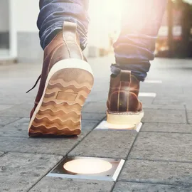 ledscom.de 3x LED Pflasterstein Bodeneinbauleuchte NEOLUM für außen, IP67, eckig, 10 x10cm, inkl. GX53 Leuchtmittel, 51lm, warmweiß