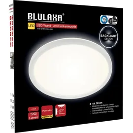 Blulaxa LED-Deckenleuchte, 18W, 3000K, 2200lm, warmweiß, IP20, weiß