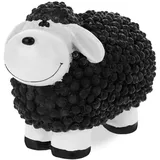 Relaxdays Gartenfigur Schaf, Weiß,Schwarz
