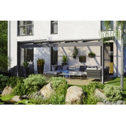 SKANHOLZ Terrassenüberdachung »Novara«, Breite: 557 cm, Dach: Polycarbonat (PC), schiefer - grau