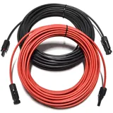 Smartec Solarkabel Verlängerungskabel 4 - 6mm2 mit Stecker 2x 20m 4mm2 Solarkabel, Außenduchmesser: 5,2mm (2000 cm), Kabeltyp H1Z272-K IP68 Verlängerungskabel 1-30 Meter rot