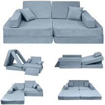 Angelove Kindersofa 2-in-1 mit Schlaffunktion türkis