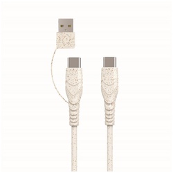 BIOnd BIO-CT-TC USB-C to Type-C+A 3A Cable USB-Kabel, USB Typ C (USB-C) Männlich (Stecker), USB Typ C (USB-C) Männlich (Stecker) (120.0 cm) weiß