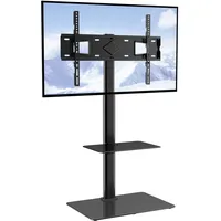 Vevor TV Ständerhalterung, schwenkbarer Fernsehständer für 32- bis 65-Zoll-Fernseher, höhenverstellbarer tragbarer Bodenständer mit gehärtetem Glassockel, Höhenverstellbar für Wohnzimmer oder Schlafzimmer
